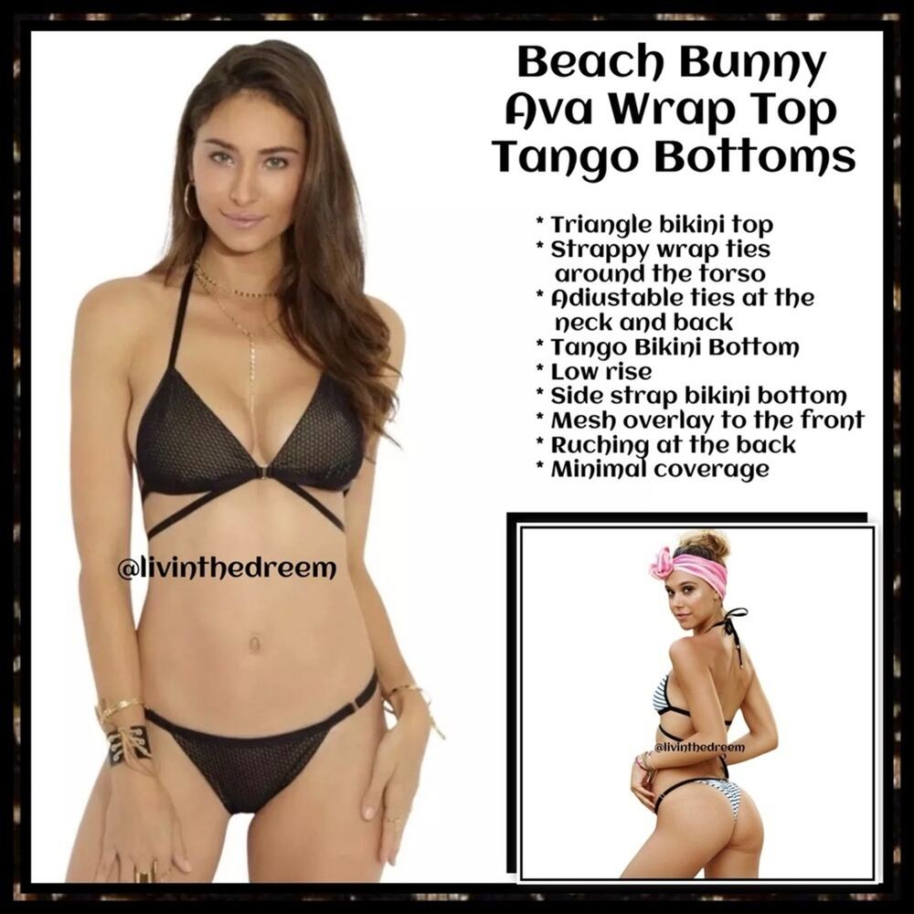 Beach Bunny Ava Wrap Triangle Top With Tango Bottoms $270